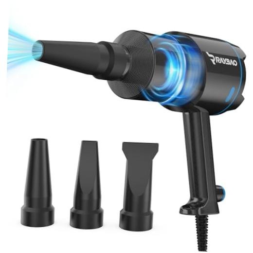 Air Cannon Car Dryer Blower -1300W Filtered 22000FPM Car Black