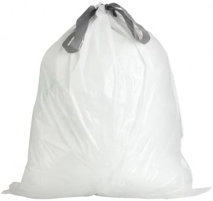 8 Gallon Trash Bags: Premium White Drawstring Garbage Bag, 0.7 Mil Thickness, Du