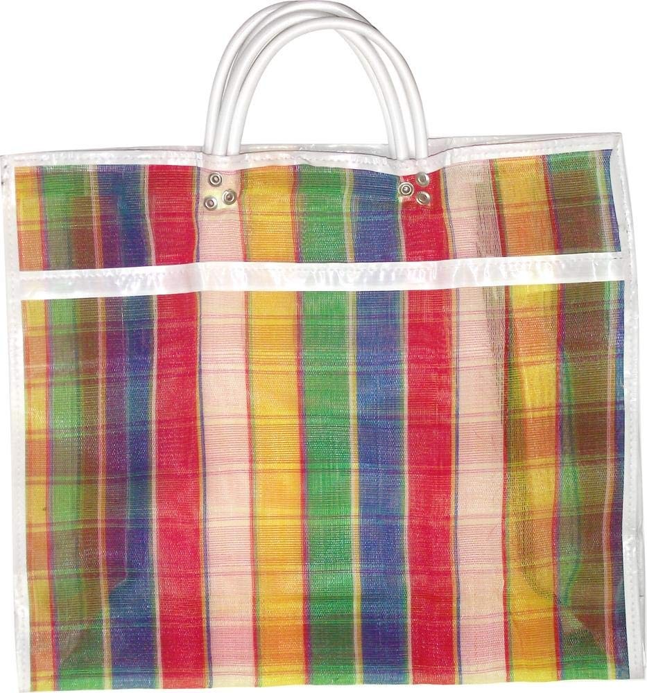 Assorted Colors High Thread Mesh Mexican Market Reusable Bags 13×15 In 3 Pack