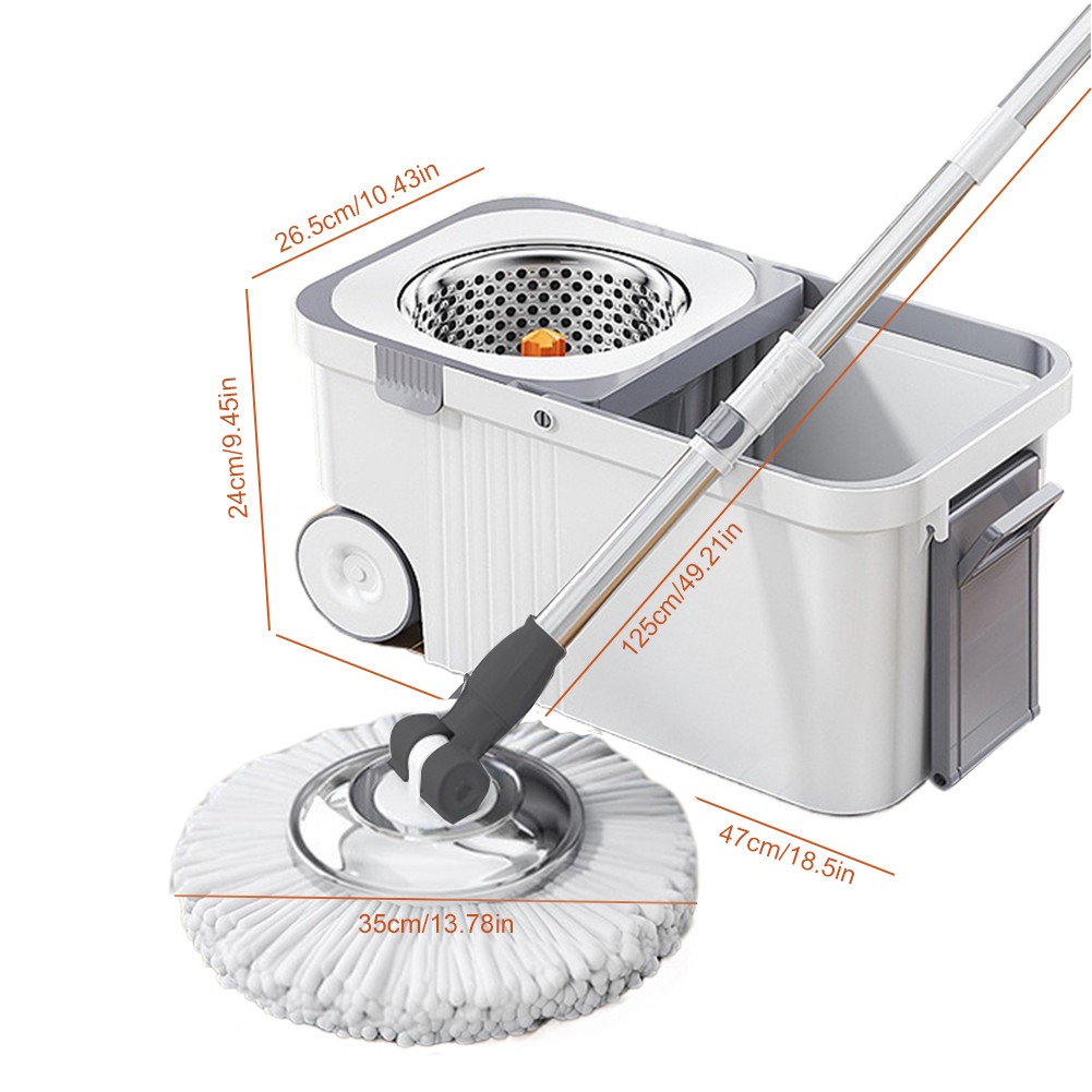 Spin Mop and Bucket Set, 360° Spinning Mop System 6 Mop Refill US