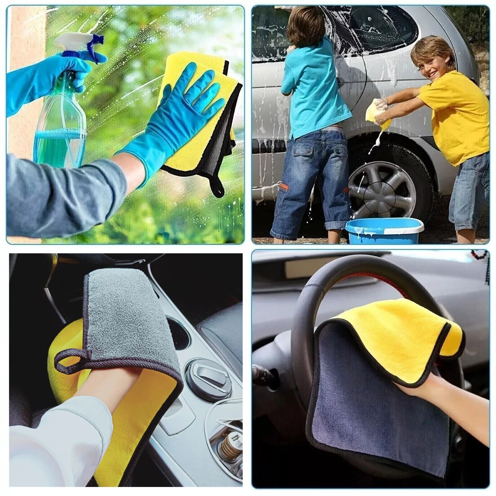 2/10/50 Pack Microfiber Cleaning Towels For Car Wash Drying Detailing