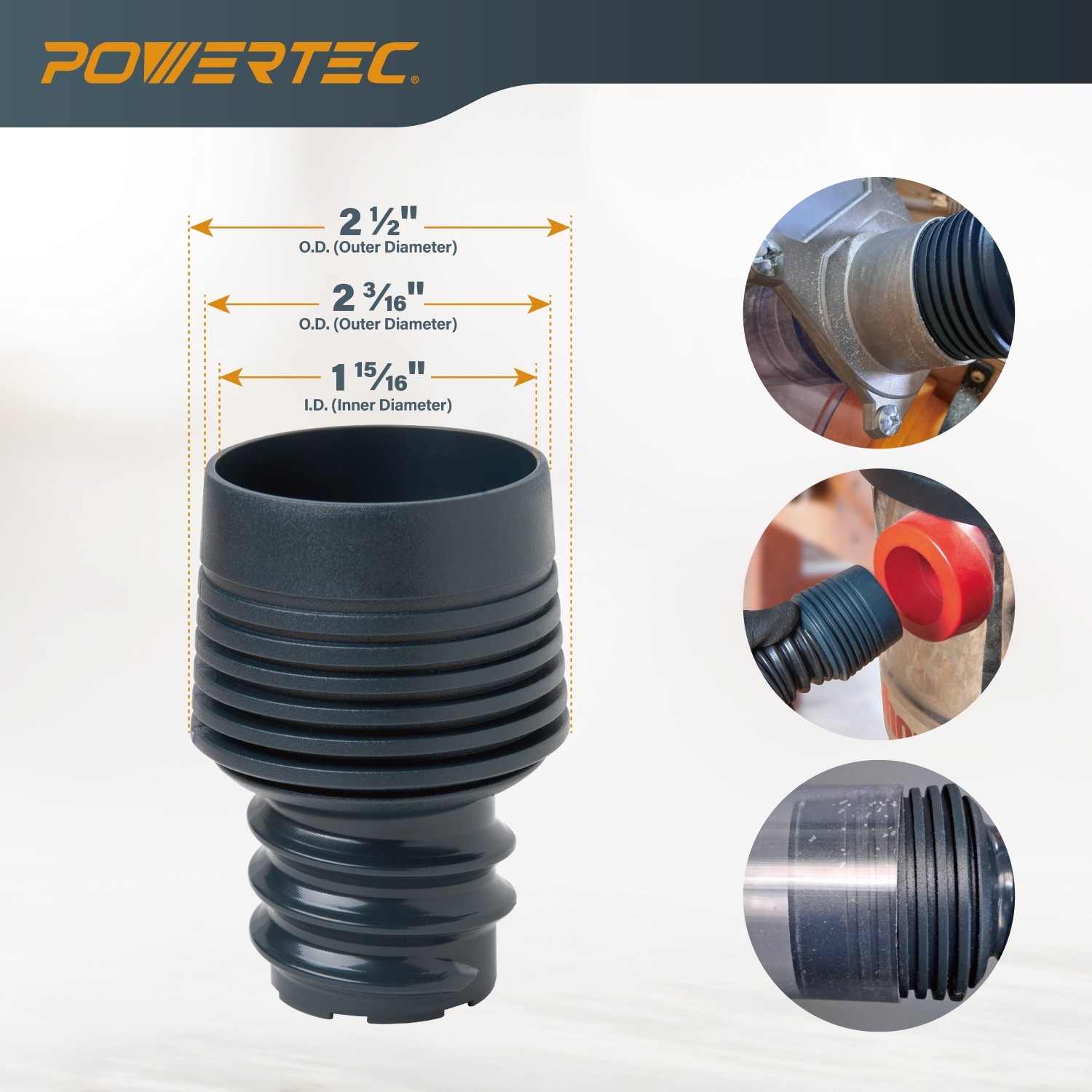 POWERTEC 70356 Dust Collection Hose Kit with 2 Fittings and Quick Connector