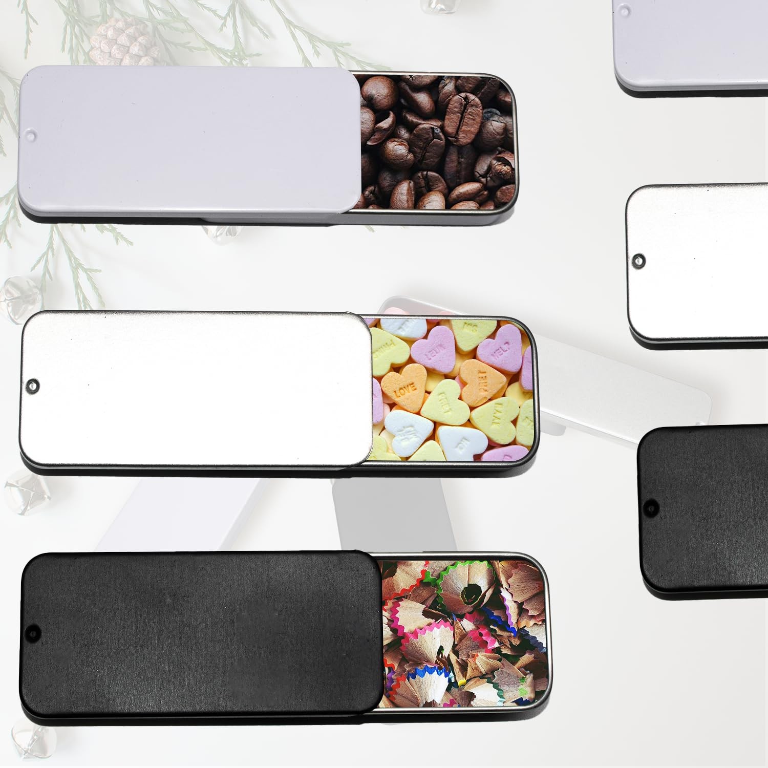 3 Pack Metal Tin Box Containers, Small Metal Box 3.15 x1.34×0.4 Inch, Empty M…
