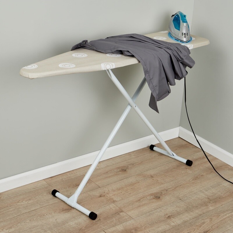 T-Leg Ironing Board Adjustable Height Durable Steel Frame Space Saving Design US