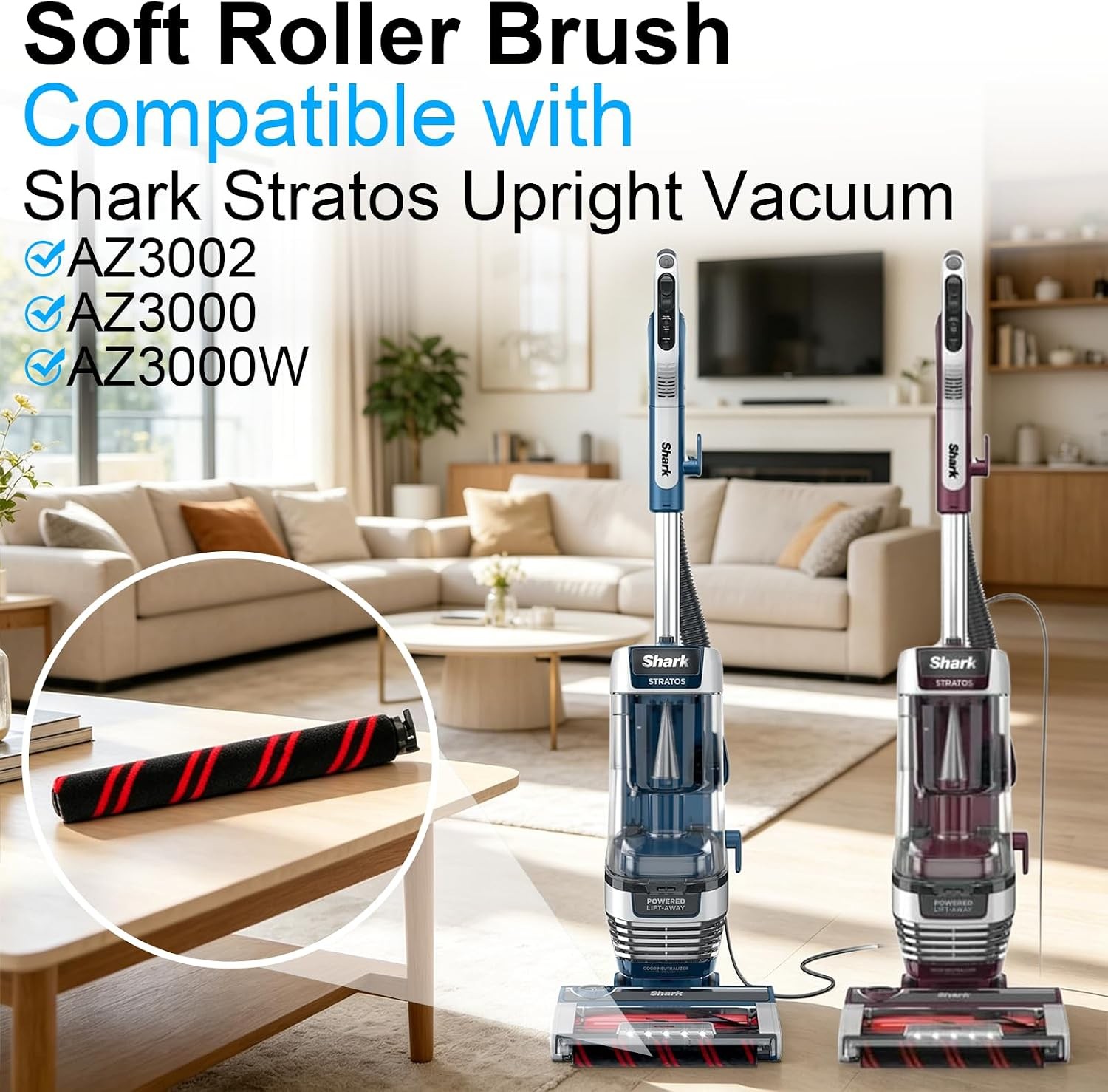 AZ3002 Soft Roller Brush for Shark Stratos AZ3002 AZ3000 DuoClean PowerFins