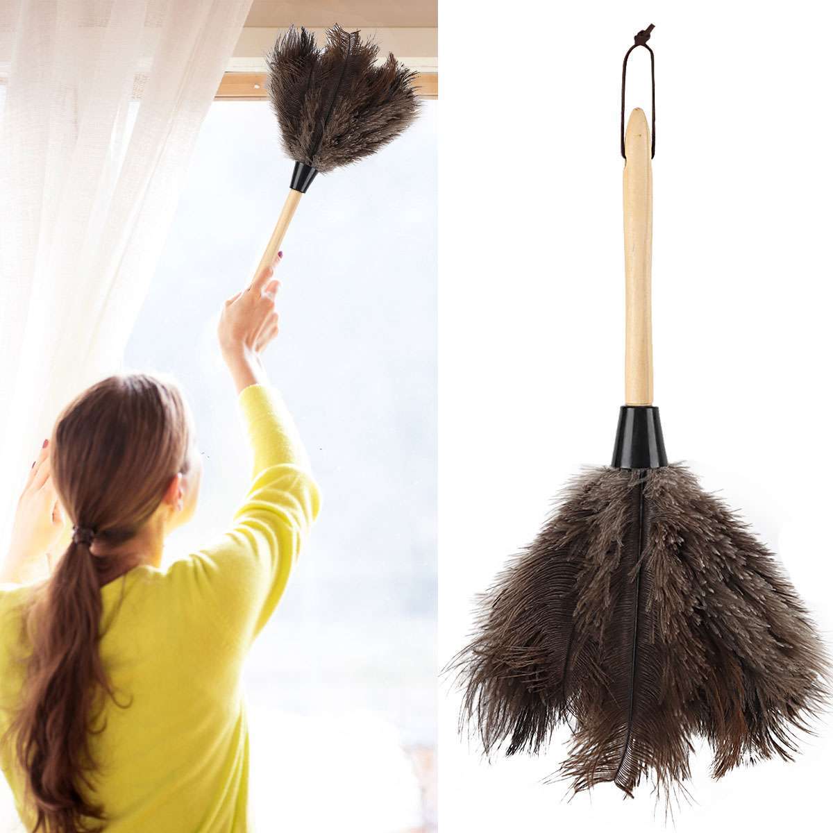 16inch Feather Duster Durable Dust Collecting Cleaning Tool For Car, Home Clean