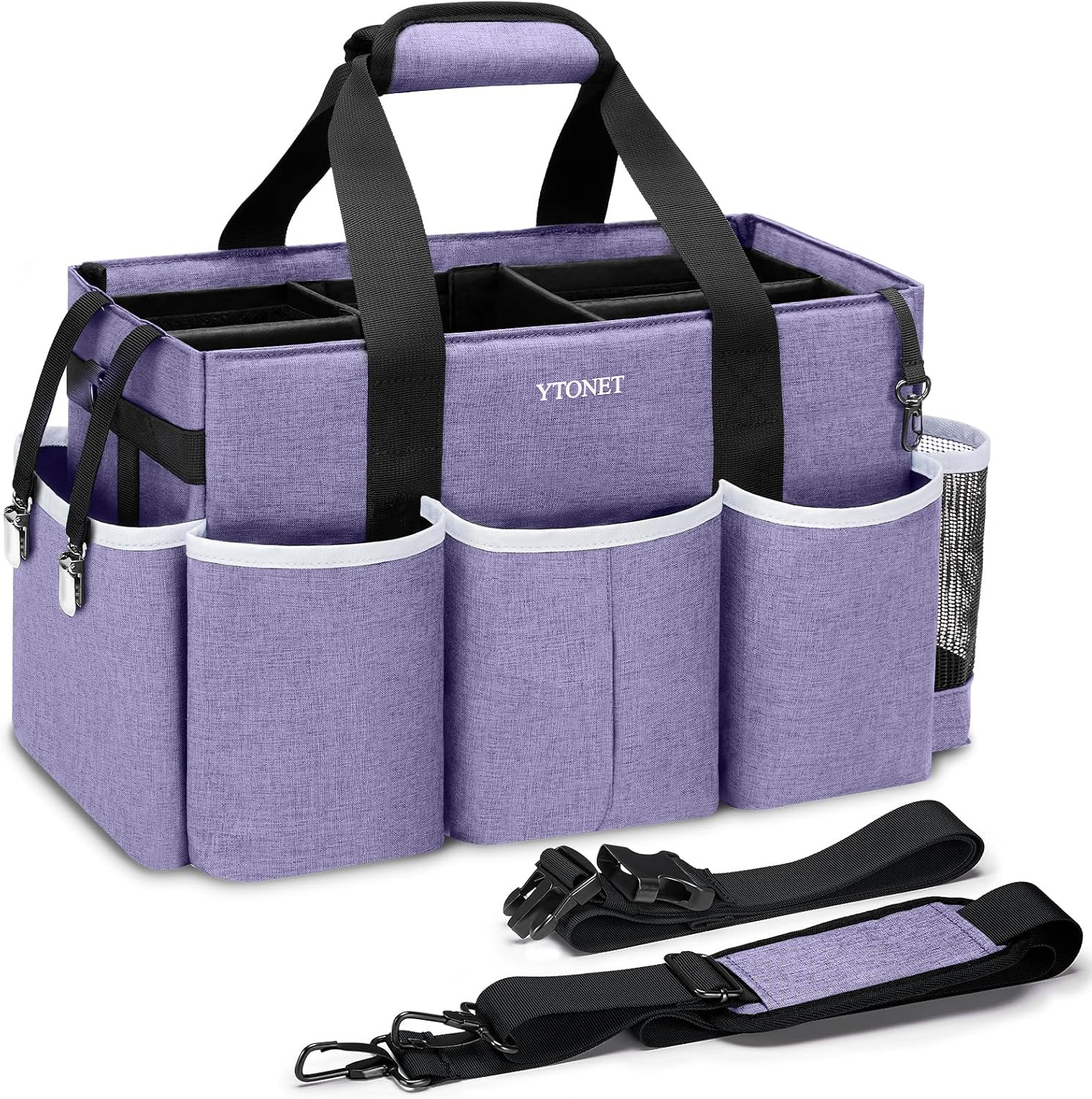 Wearable Cleaning Caddy Bag, Large Cleaning Supplies Organizer with 4 Foldable D