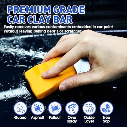 TEAWOO Clay Bars Kit, 6 Clay Bars & 20 PCS Lubricant Tablets, Complete 6 count
