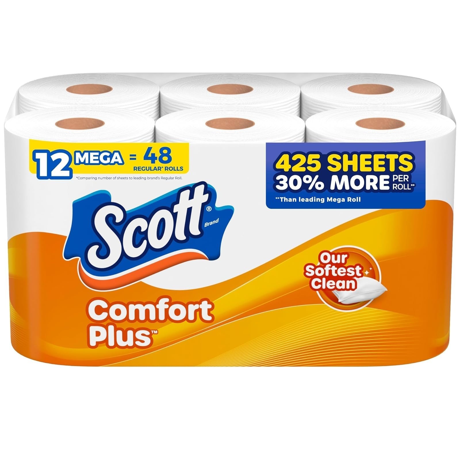 Scott ComfortPlus Toilet Paper 12 Triple Rolls 231 Sheets 1-Ply Septic Safe
