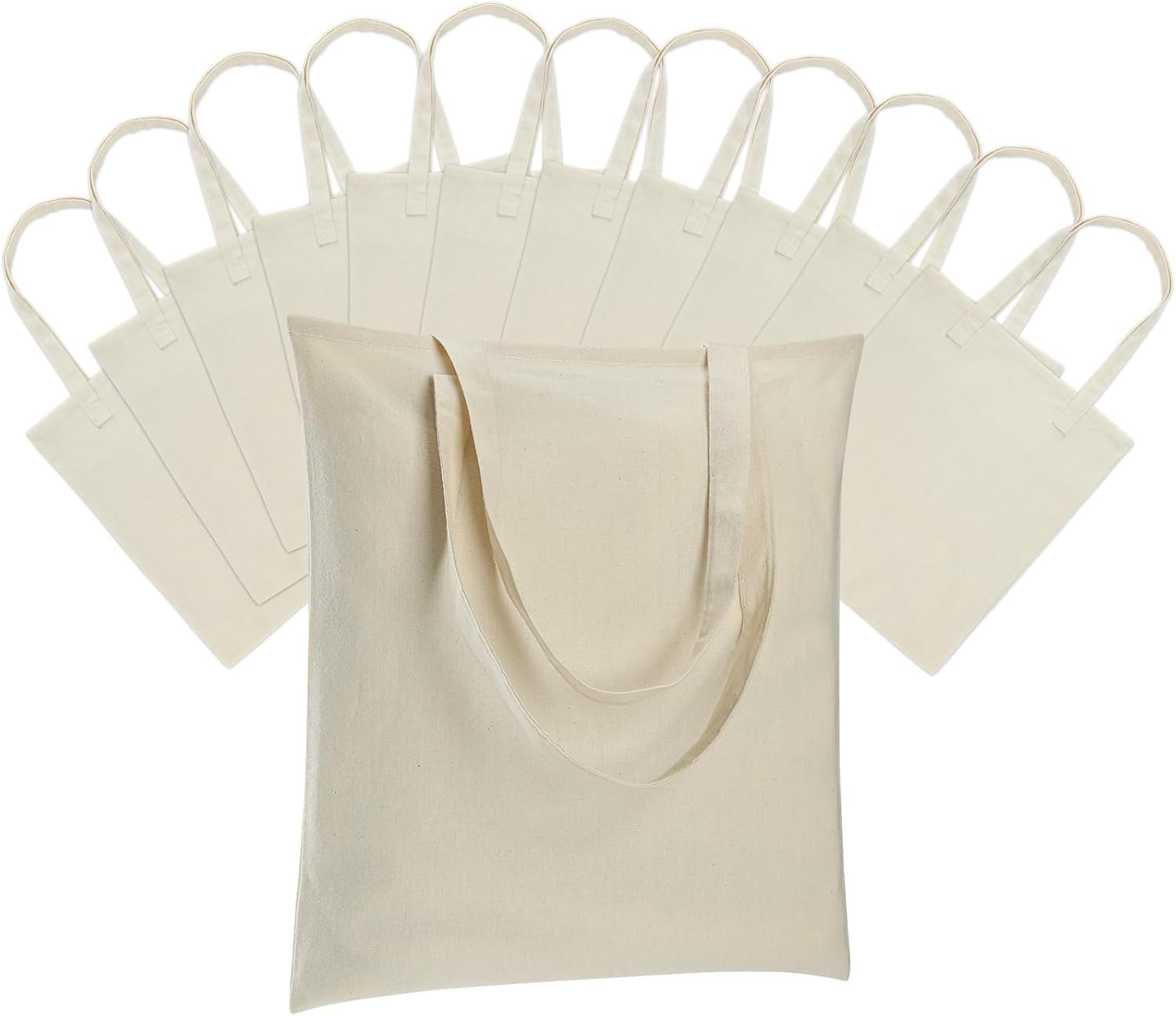 12 Pack Canvas Tote Bag – Lightweight Thin Tote Bags Bulk Blank Shopping Reus…
