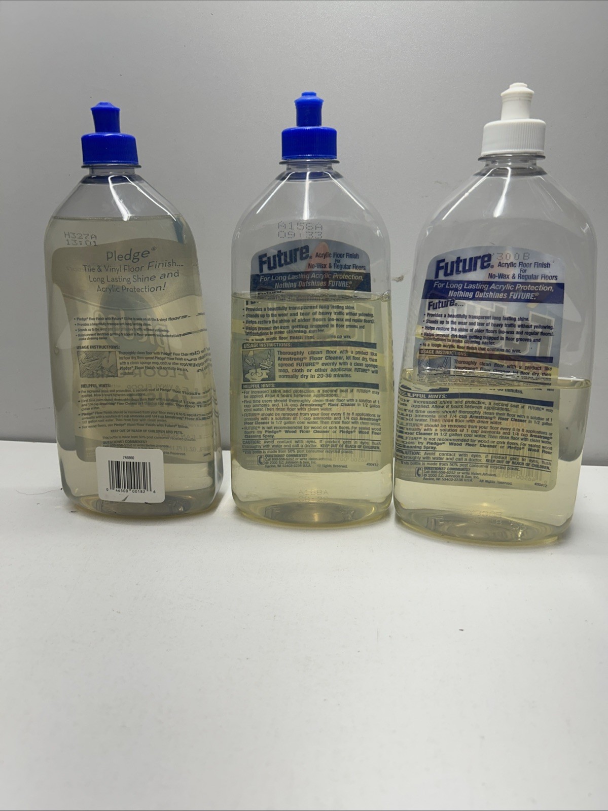 (3) SC Johnson Pledge Future Shine Acrylic Floor Finish Polish Over 2 Full