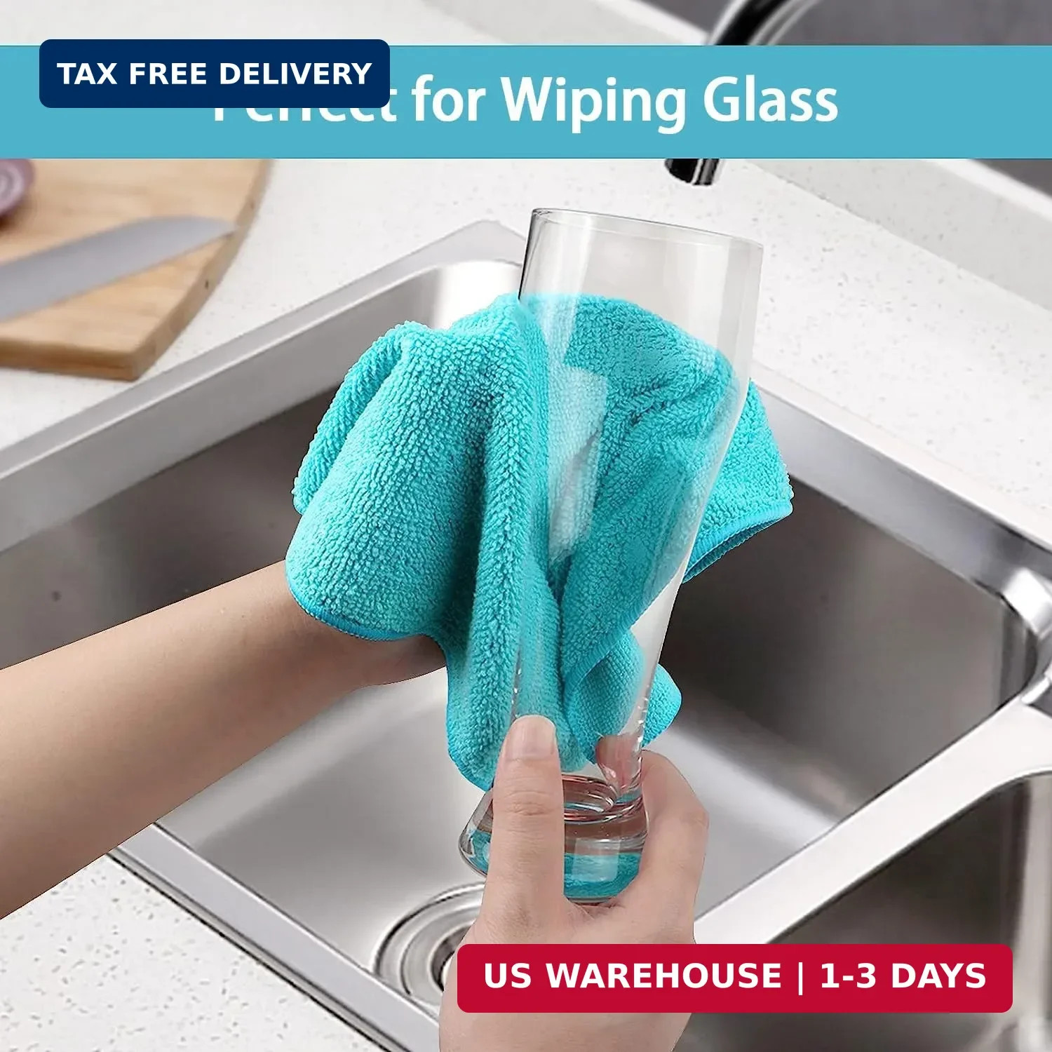 HOMEXCEL 8PK Microfiber Cleaning Cloth, Cleaning Rags for Home, 11.5×11.5in | Re
