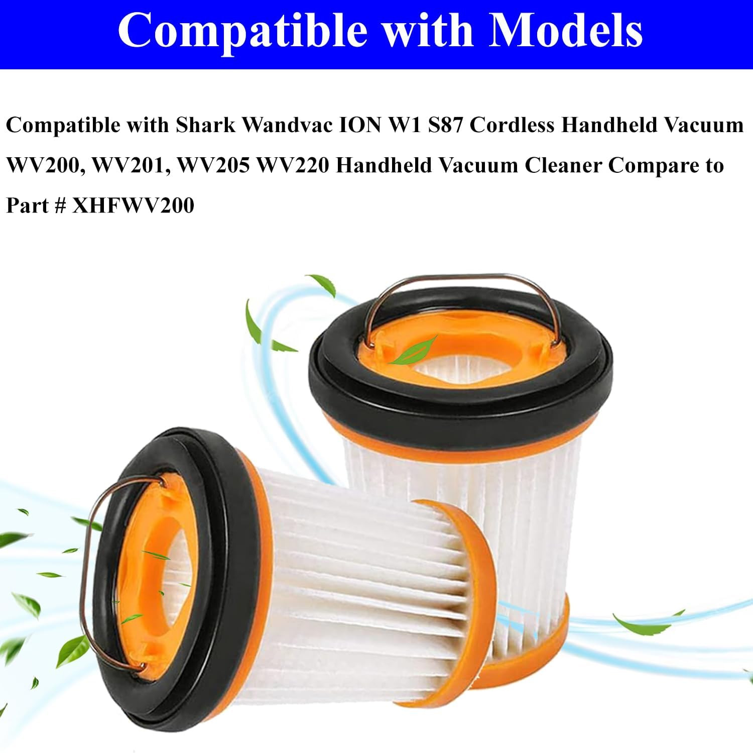 8 Pack WV201 Fiter Replacement for Shark Wandvac Handheld Cordless Vacuum WV200