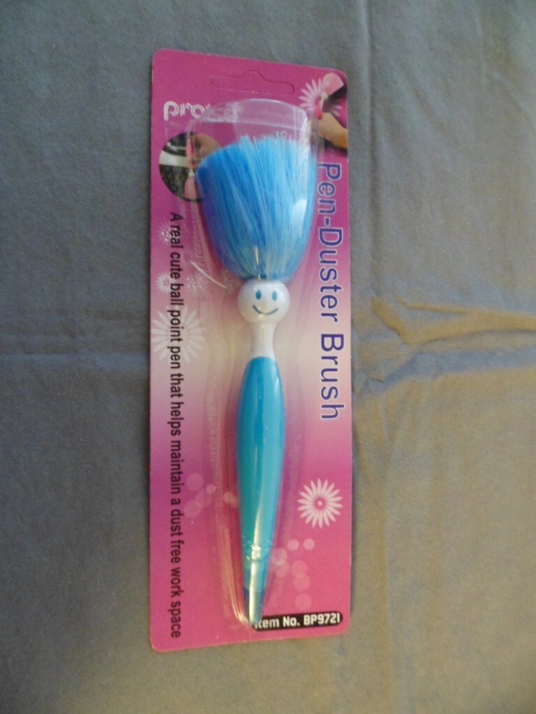 Praise Pen Duster Brush Smiley Face Blue Pink Green Purple New Gift Lot of 4