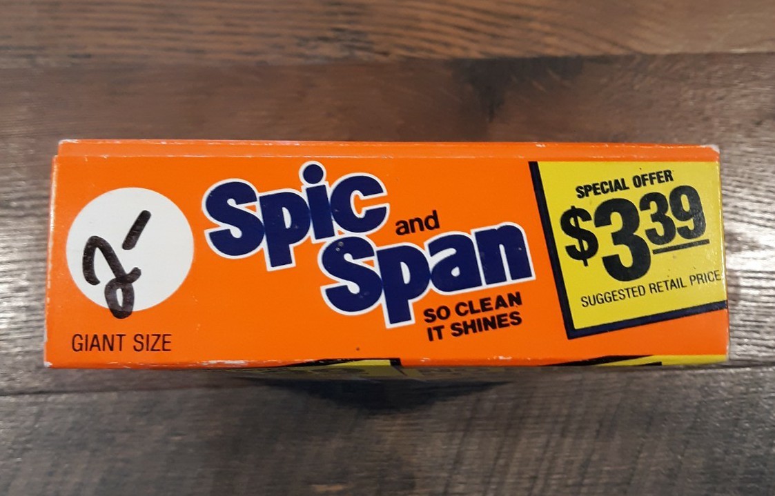 Vintage Spic and Span Cleaning Powder No Rinse USED Prop Advertising Great Color