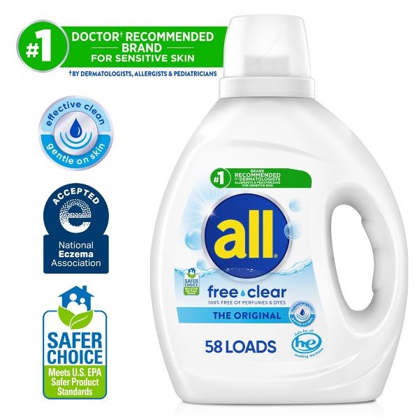 UnscentedFree Clear forSensitive Skin HE Liquid Laundry Detergent 58Loads-73floz