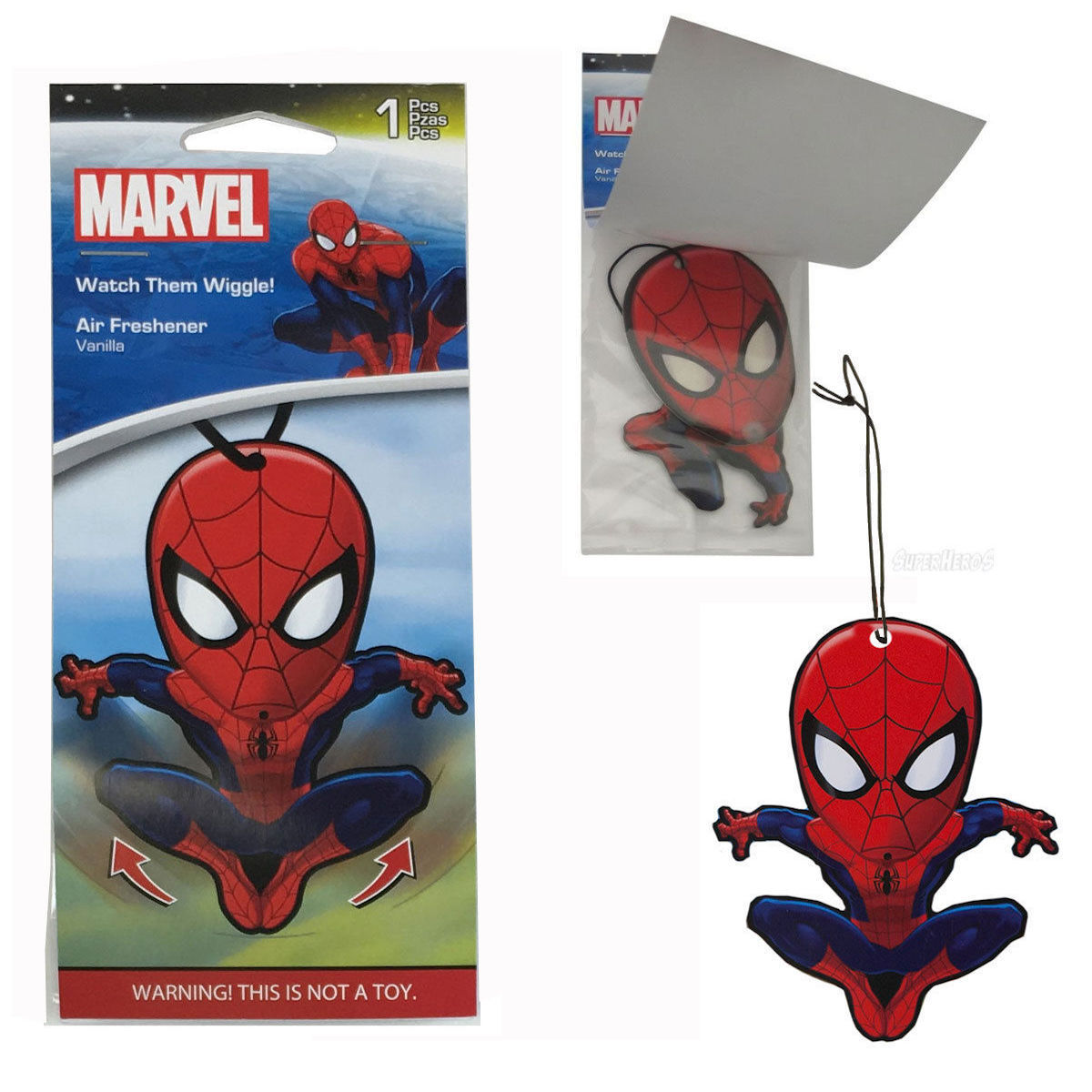 Marvel Spiderman Car Accessories – Spiderman Air Freshener Wiggler (3-Pack)