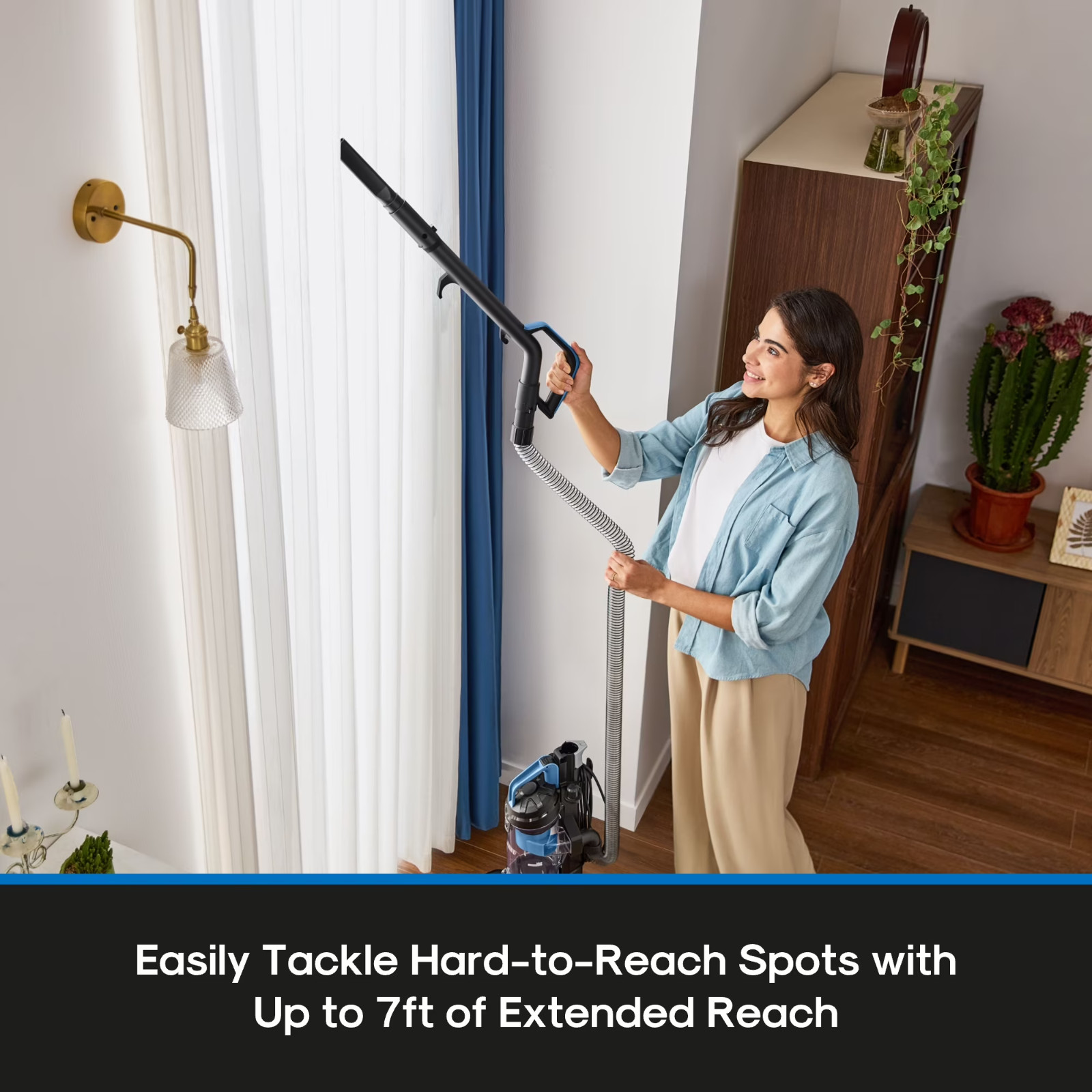 Lightweight Bagless Upright Vacuum Cleaner with Tools