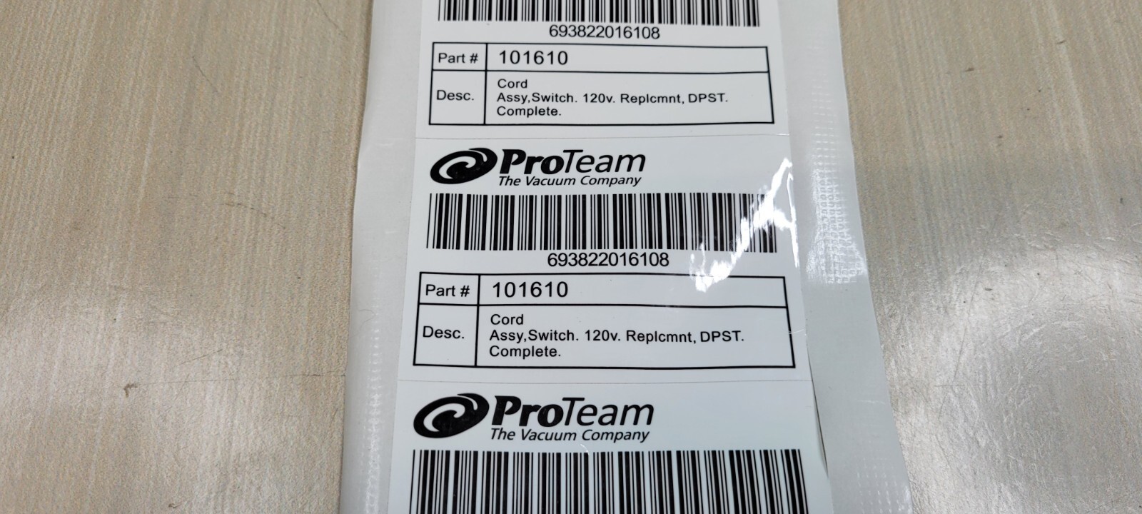 ProTeam 101610 Cord, 120V Assembly w/Switch and Box Provac , Black