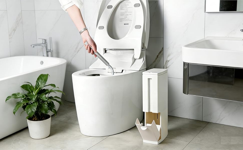 Slim Bathroom Trash Cans with Lid 4.4 Inches Wide/0.7 Gallons(3 Liters),Small