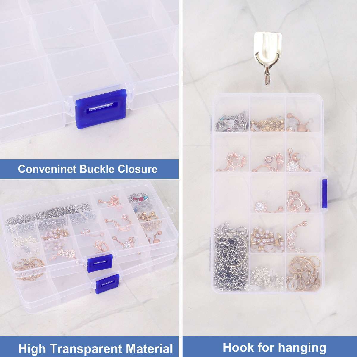 6Pcs Set Small Plastic Storage Container Boxes Box DIY Coin Screw Jewelry Travel