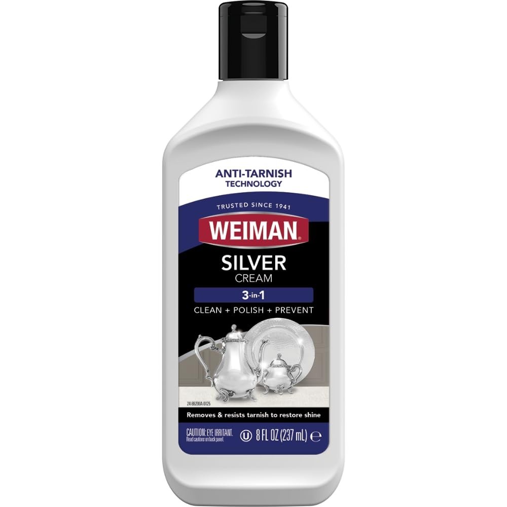 Non-Abrasive Silver Cream Cleaner – 8 Oz Liquid Polish with Tarnish Prevention