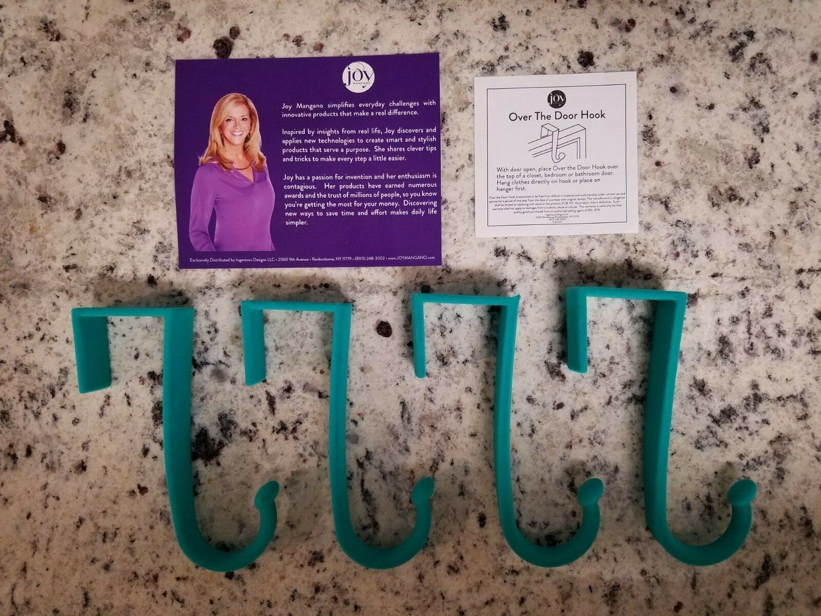 JOY Mangano Huggable Hooks 8 Pack Over the Door Hooks Choose from 5 Colors