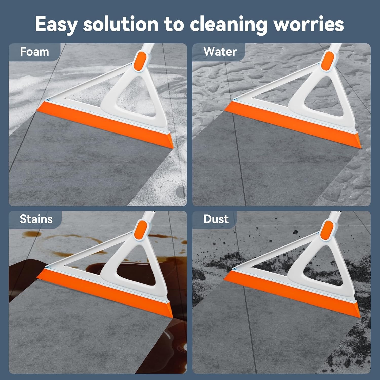 Floor Cleaner Sweeper Silicone Squeegee Broom for Living Room Kitchen Bathroom