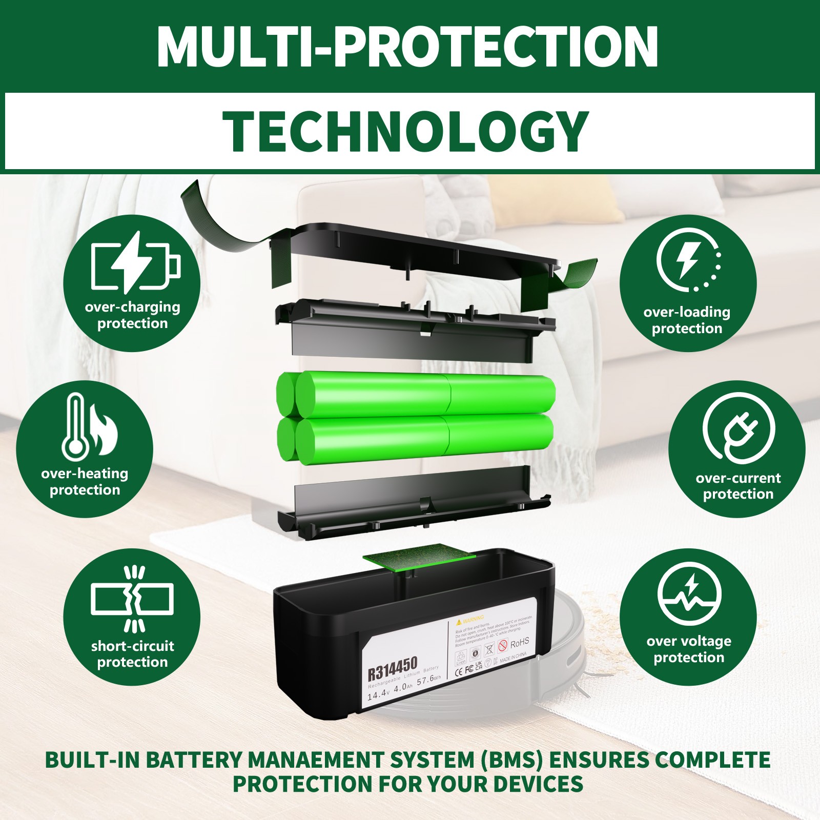 New 14.4 V Battery For iRobot Roomba 695 691 890 877 800 900 960 965 966 652 640