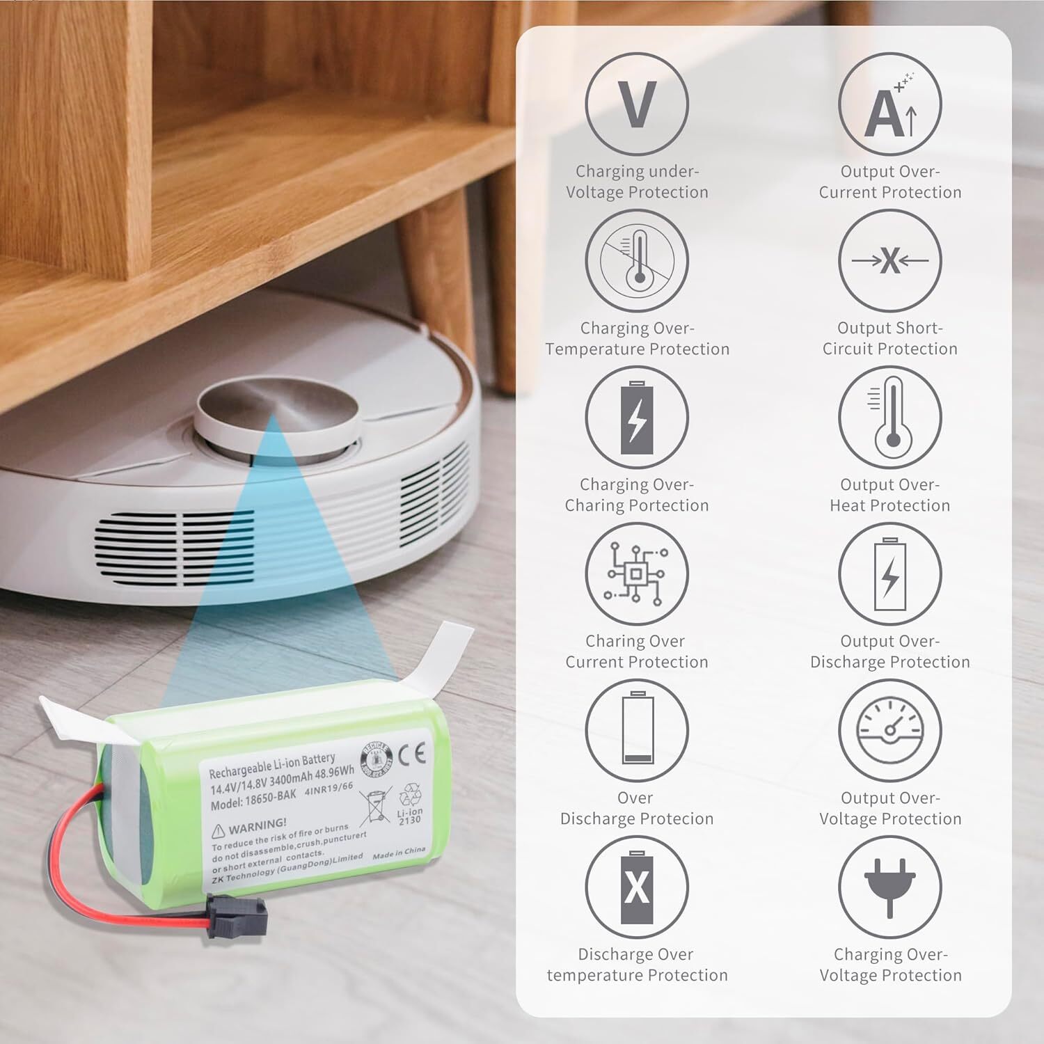 3400mAh Battery For Eufy RoboVac 11 11C 11S Max 12 15T 15C Max,25C,30,30C 35C