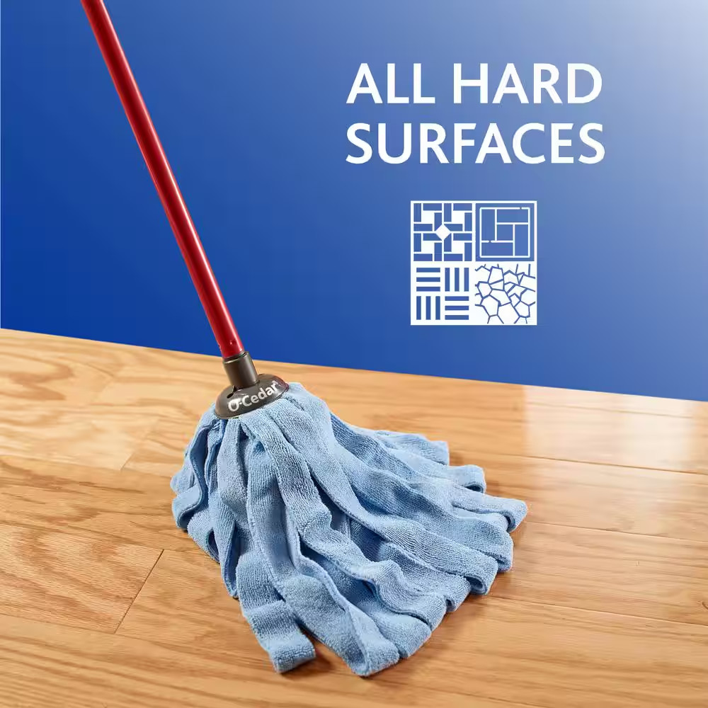 O-Cedar Wet Cloth Mop Washable Absorbent Microfiber Carbon Steel Handle (4-Pack)