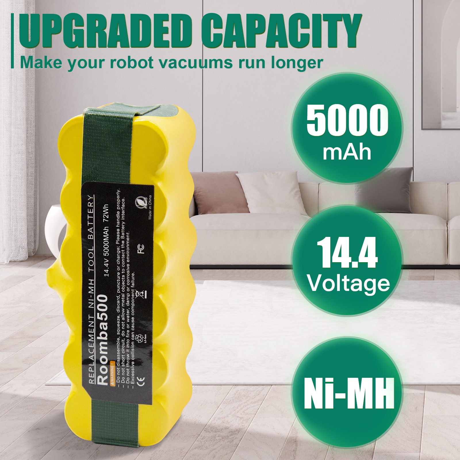 1X 2X 5Ah For Roomba 595 650 655 Battery R3 500 600 700 800 900 550 770 780 790