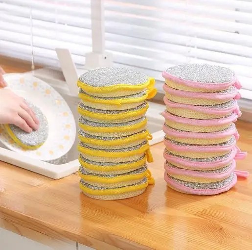 Double-Sided Scouring Pads Dish Pan Washing Sponge Kitchen Cleaning Tool 5/10/20
