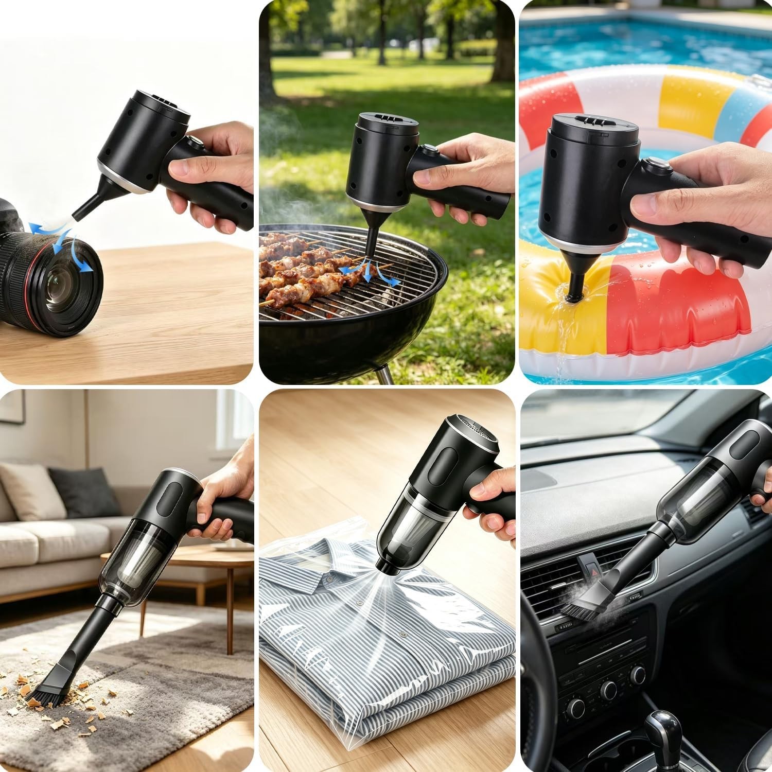 Compressed Air Duster Wireless Handheld Car Vacuum Cleaner, Air Blower 3 in 1…