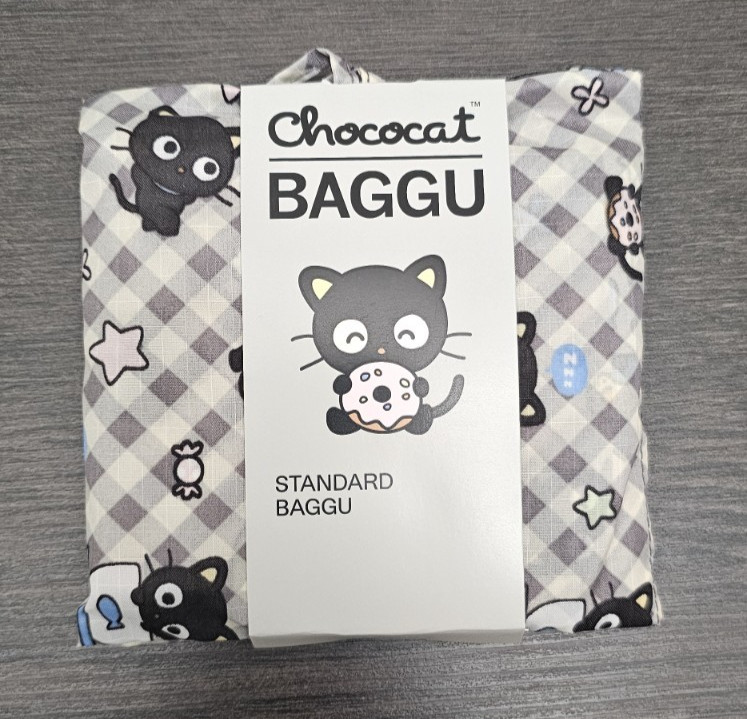 Baggu Urban Oufitters Sanrio Standard Reusable Bag Chococat Grey Gingham