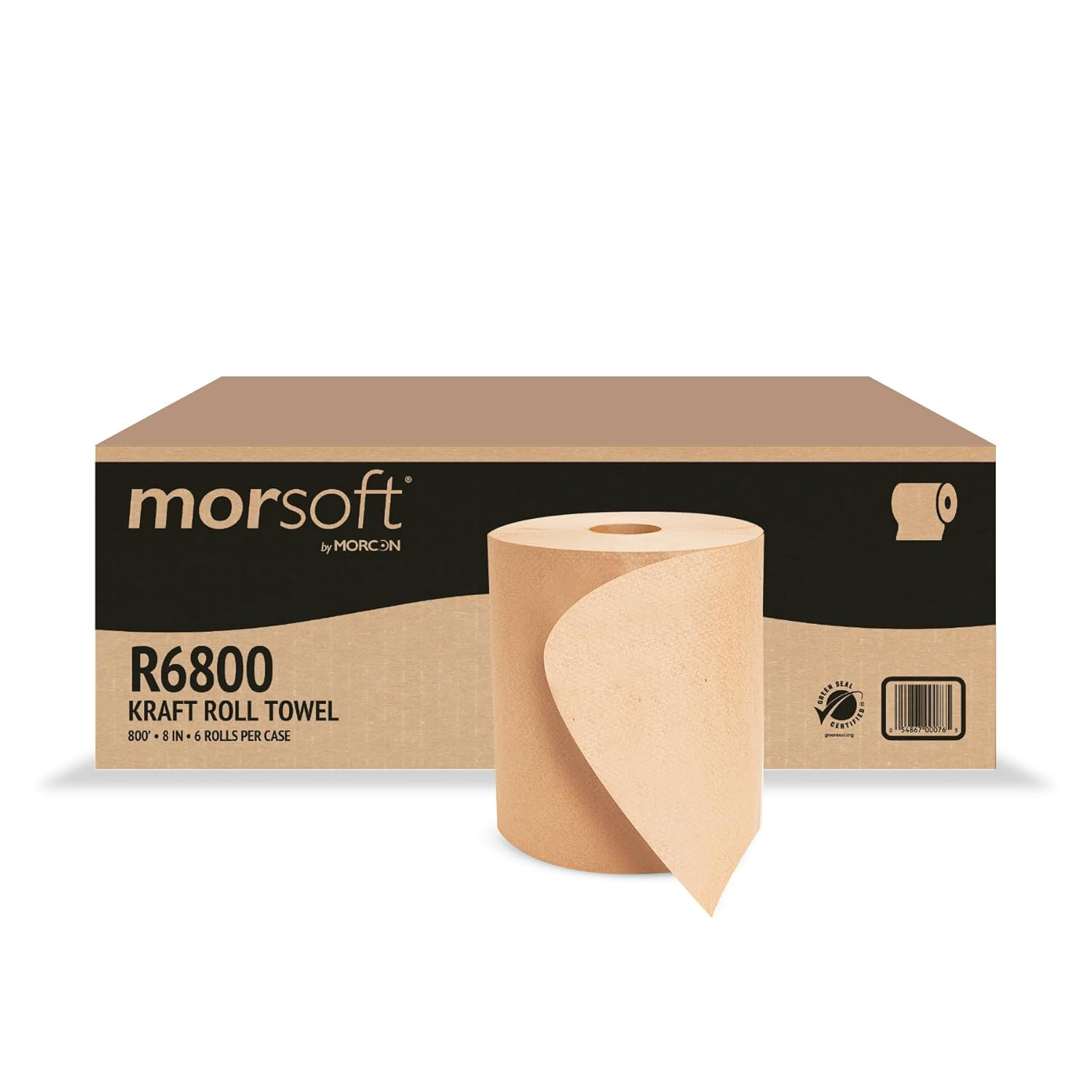 Morsoft by Paper R6800 Universal Hardwound Roll Towels, 100% Recycled Fibers, 6