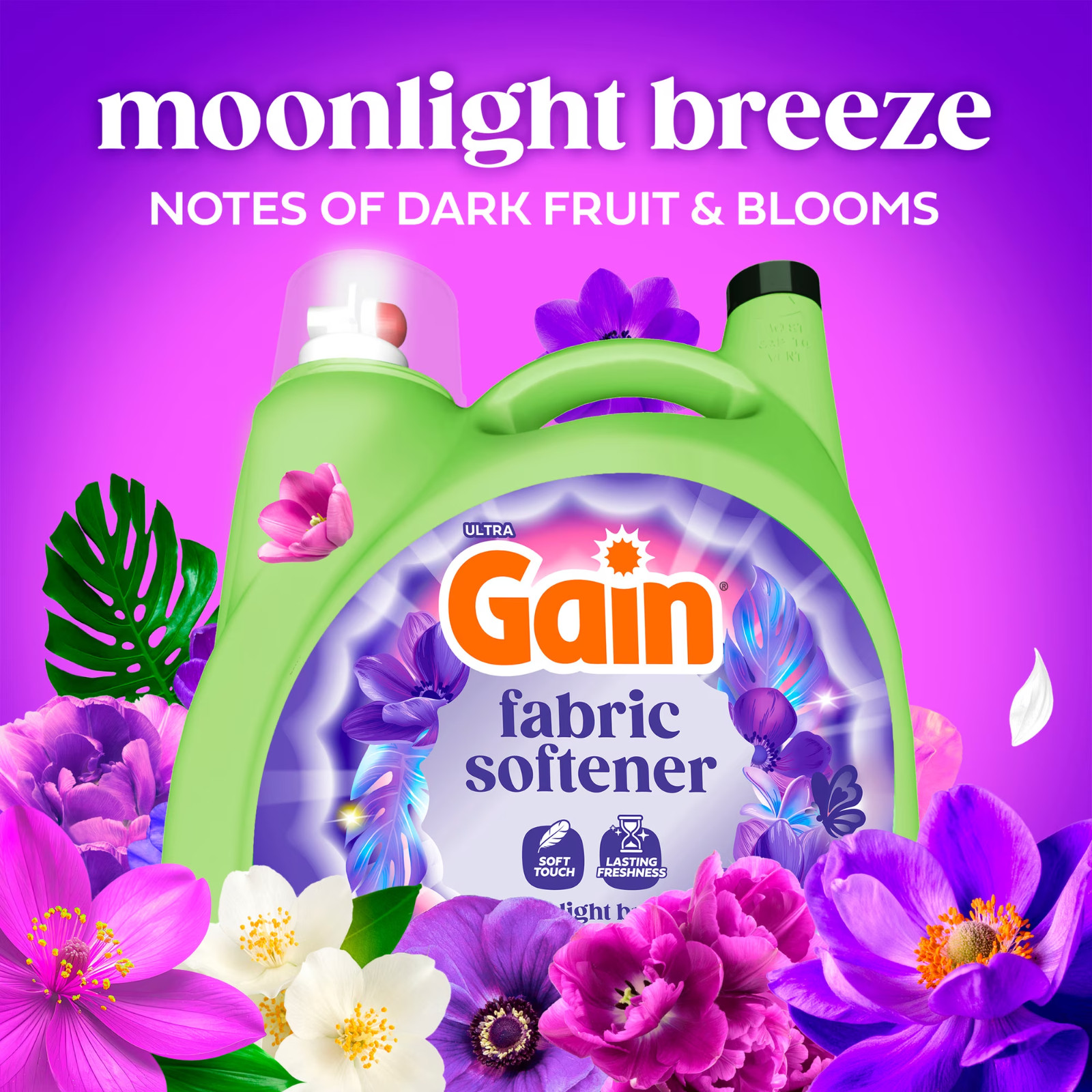 2PACK Gain Liquid Laundry Fabric Softener and Conditioner Moonlight Breeze 140fl