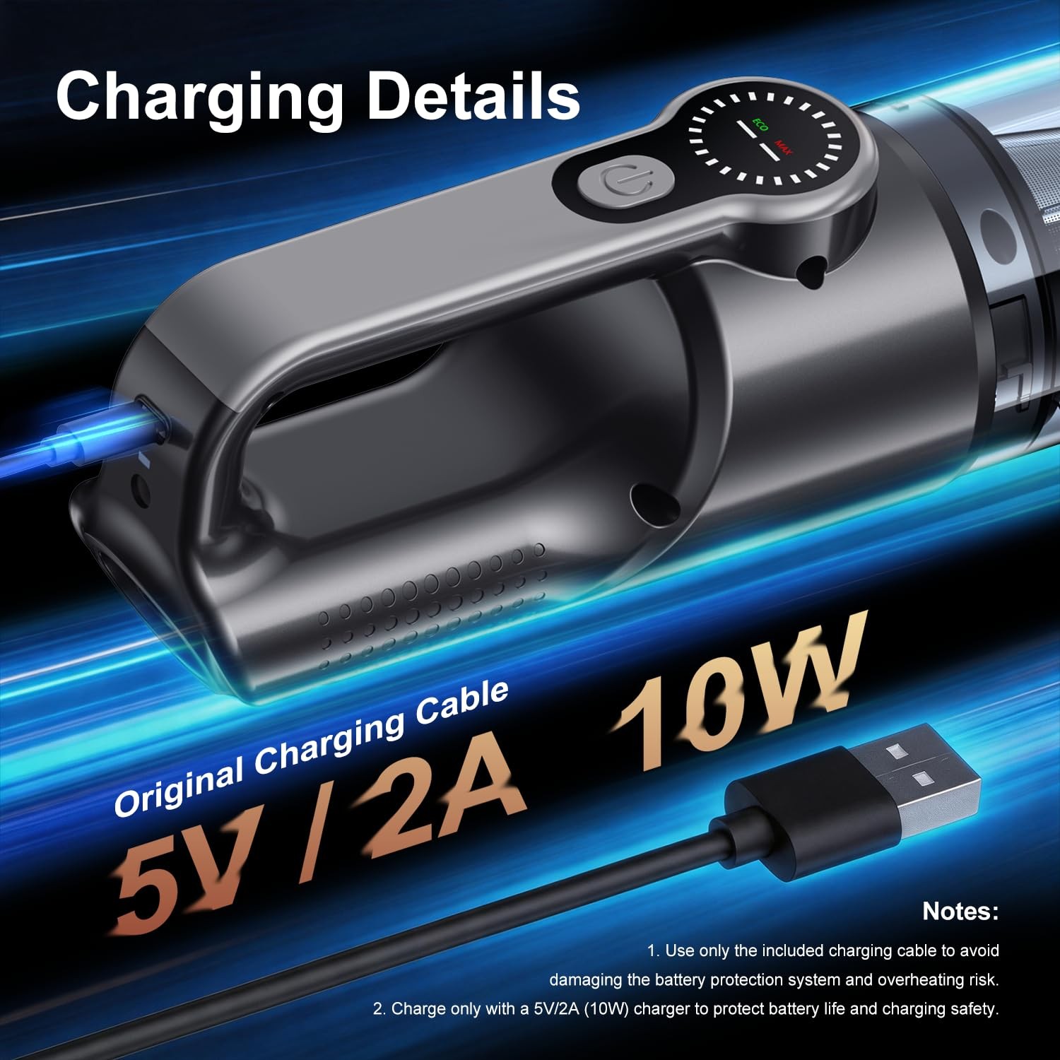 18000Pa Cordless Handheld Car Vacuum Cleaner – 35-Min Runtime, Light & LCD Sc…