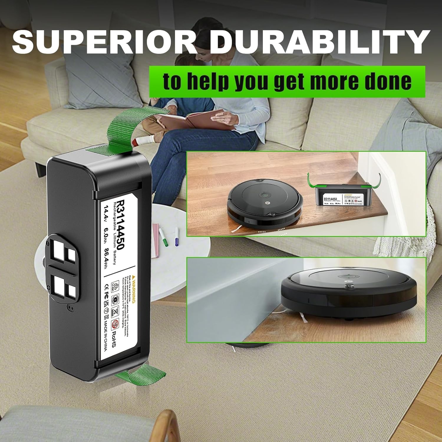 14.4V 6.0Ah Battery For iRobot Roomba 960 980 981 970 965 801 805 850 860 877