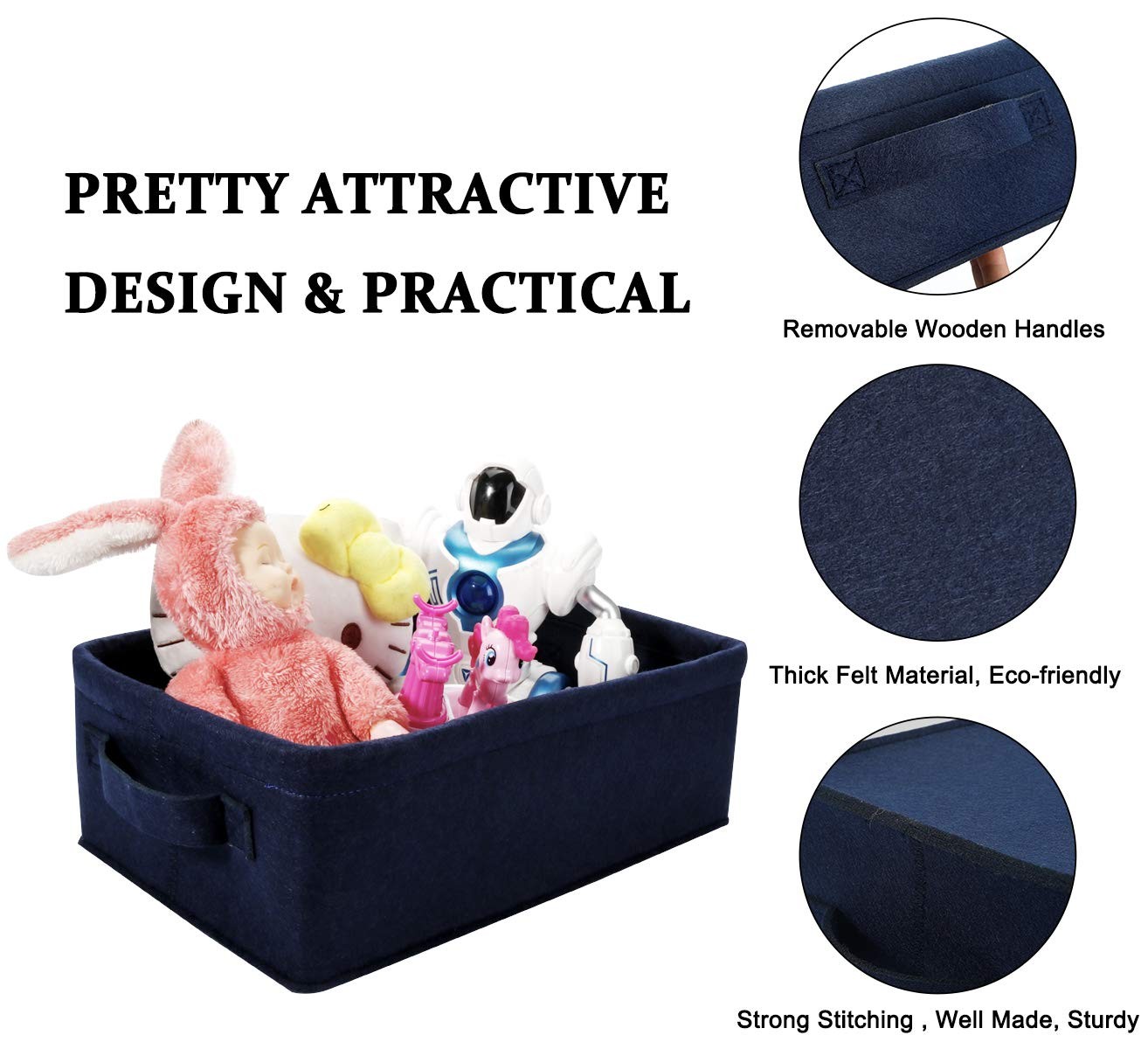 Navy Blue Storage Basket Bins Small Decorative Baskets Storage Cubes for Cell…
