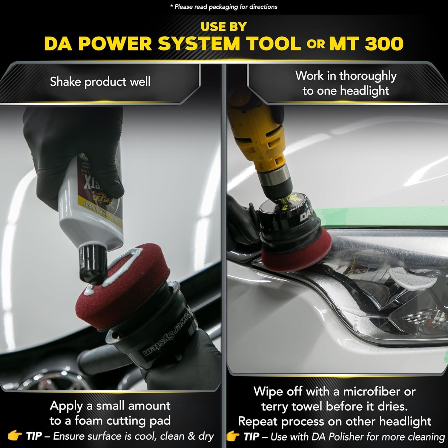 Headlight Restoration Polish for Plastic Clarity, Removes Yellowing & Cloudiness