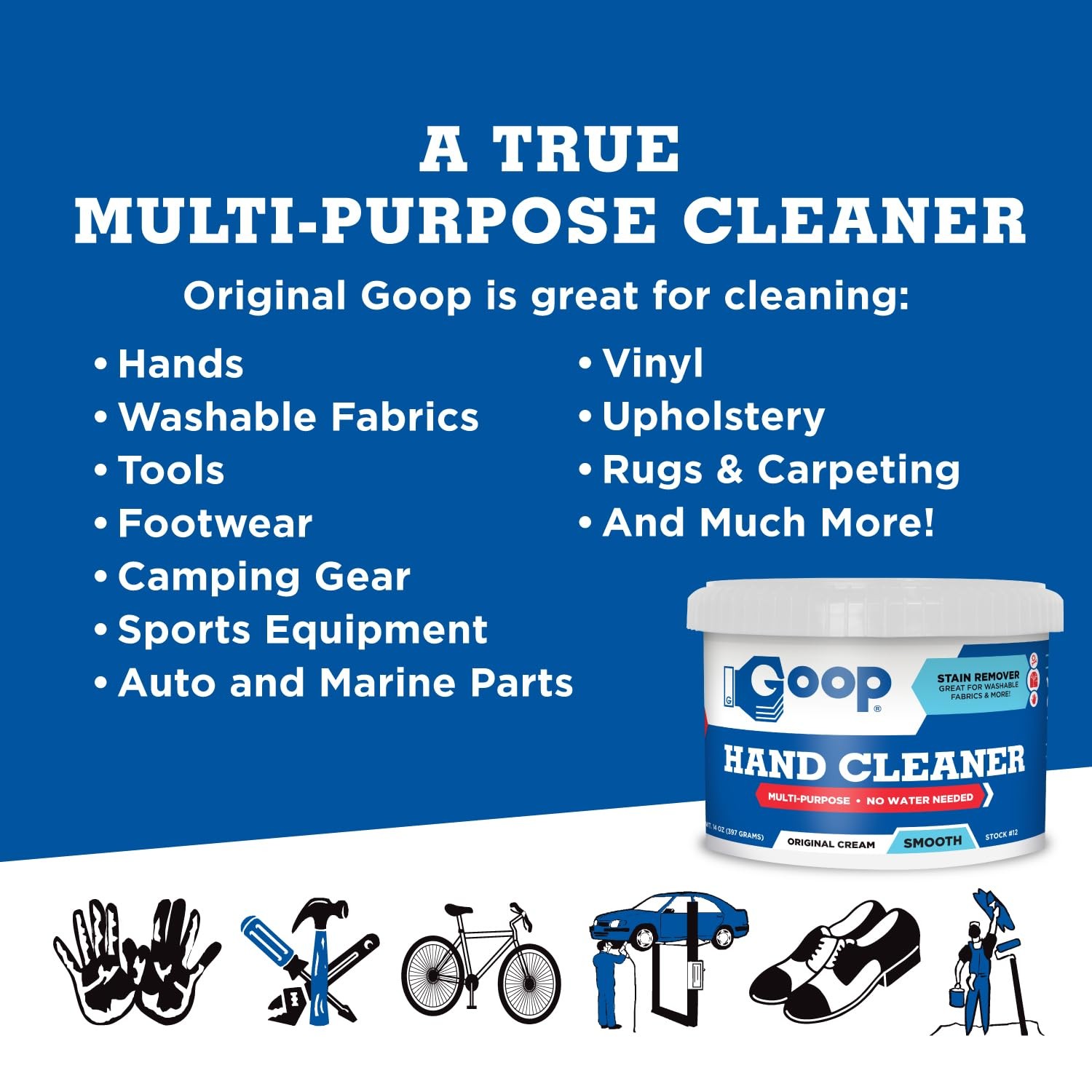 Multi-Purpose Waterless Hand Cleaner & Stain Remover – 14 oz (Pack of 2)