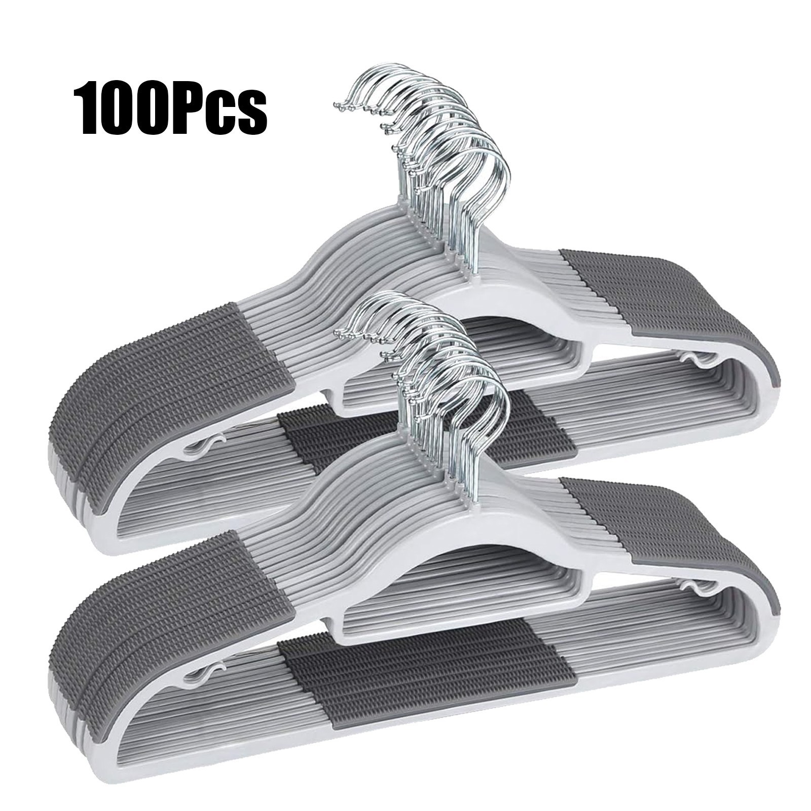 Heavy-Duty Non-Slip Plastic Clothes Hangers with Double Hooks – 20-100 Pack