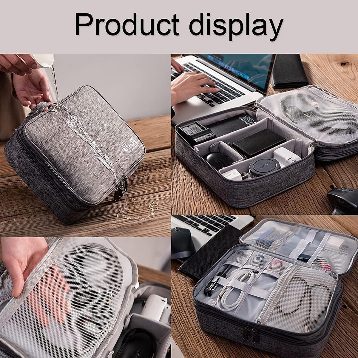 Electronics Organizer Travel Cable Organizer Bag Waterproof Accessories Case
