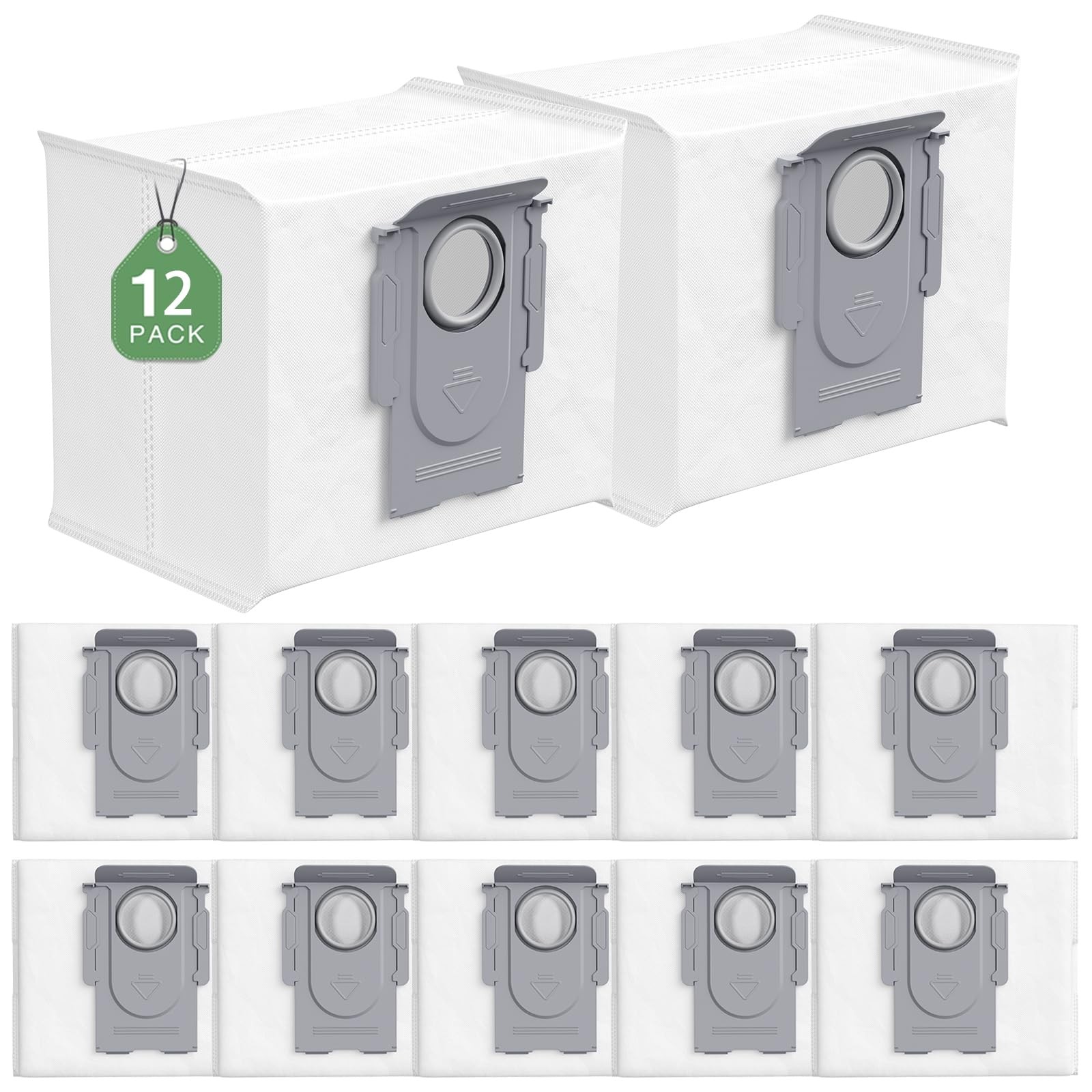 Replacement Dust Bags for Qrevo Master/QV 35A, 12 Pack 2.7L Disposable Bags