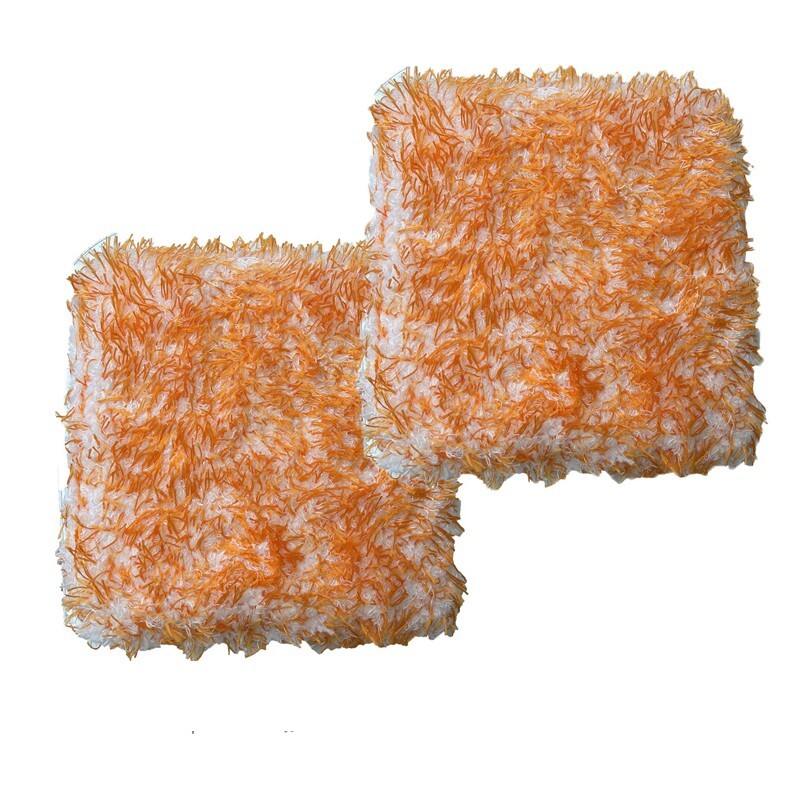 2 Pcs Jumbo Microfiber Plush Wash Pad with Foam Inside – 1500 GSM, 10″x10″