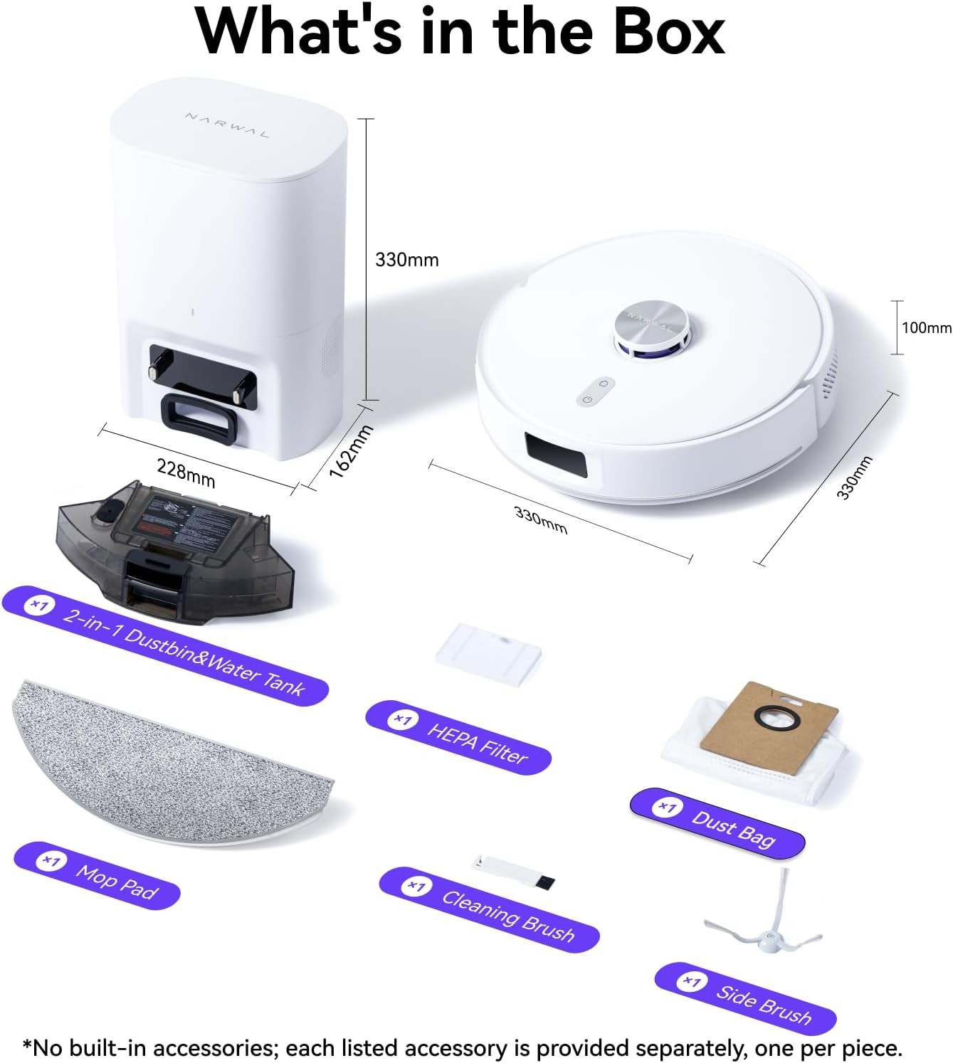 NARWAL Freo S Robot Vacuum and Mop Combo 8000Pa Self-Emptying LDS Navigation
