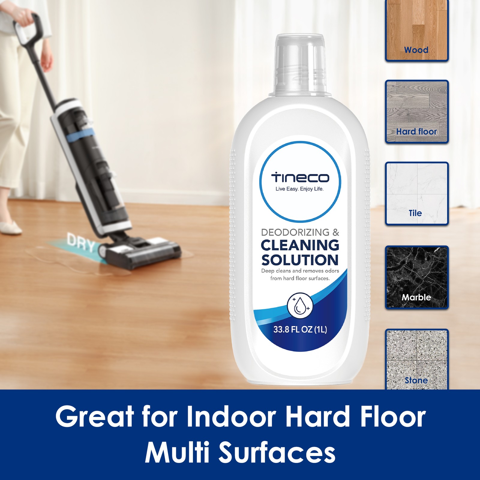 Tineco Floor Cleaning Solution 1L for iFLOOR, FLOOR ONE Series Wet Dry Vacuum