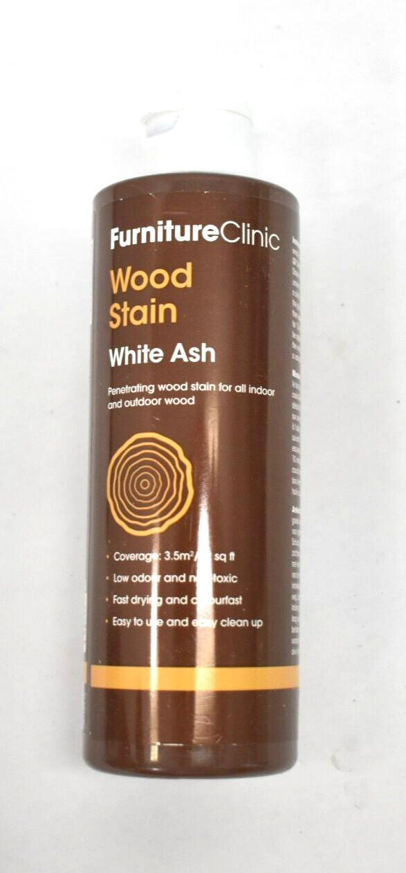 Furniture Clinic Wood Stain White Ash 8.5oz Bottle Low Odor Non Toxic Fast Dry