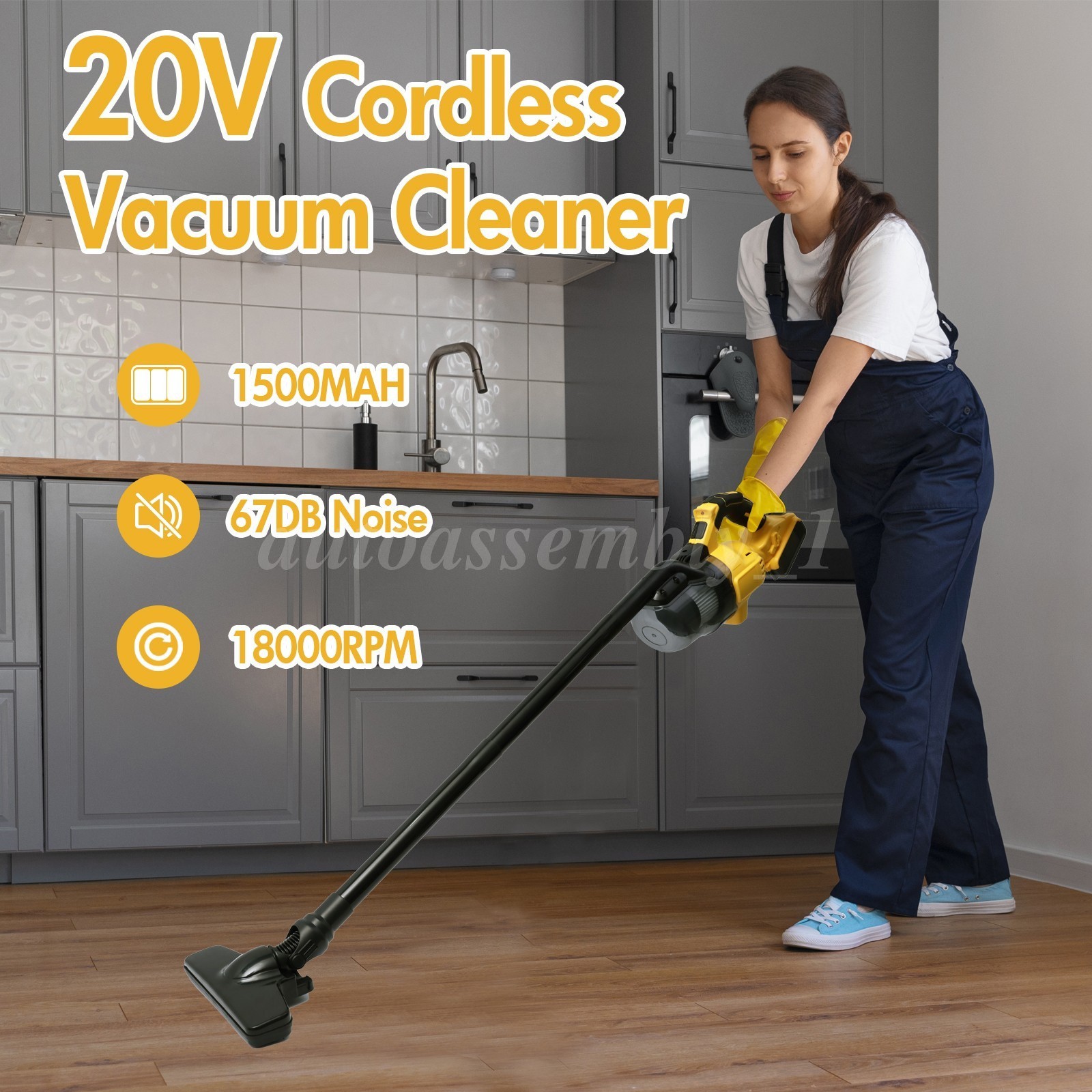 500W Cordless Handheld Vacuum Cleaner Portable Home Car Auto Wireless W/ Battery